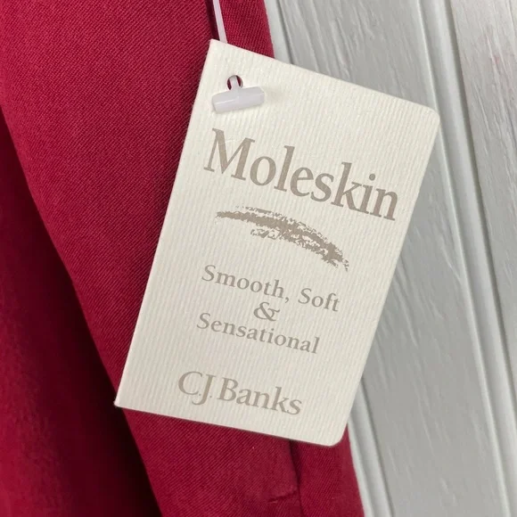 NEW CJ Banks Moleskin Maxi Skirt Women's Plus Size 16W Burgundy Red Faux Suede - Picture 4 of 10